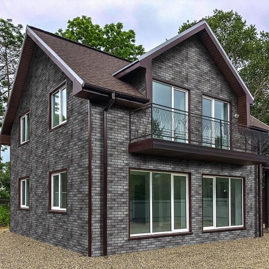 Фасадная плитка ТехноНиколь Hauberk цвет готический кирпич 2 м²