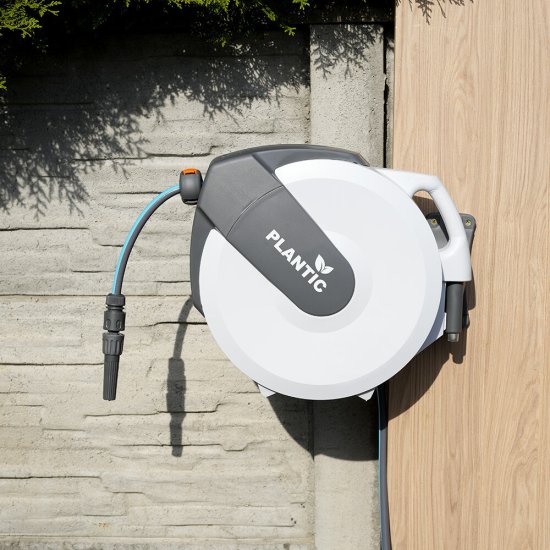 Катушка с поливочным шлангом 25 м Plantic настенная автоматическая (29661-01)