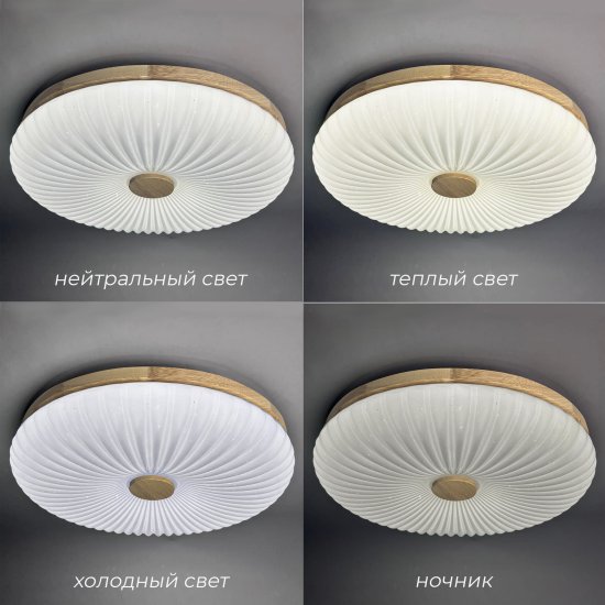 Светильник настенно-потолочный светодиодный Лила 90 Вт с пультом управления 34 м² регулируемый свет цвет белый