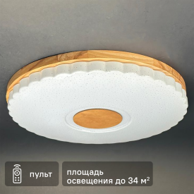 Светильник настенно-потолочный светодиодный Виола 90 Вт с пультом управления 34 м² регулируемый свет цвет белый