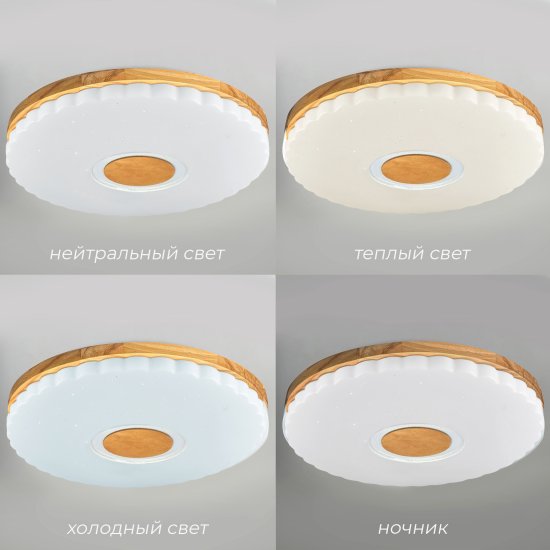 Светильник настенно-потолочный светодиодный Виола 90 Вт с пультом управления 34 м² регулируемый свет цвет белый