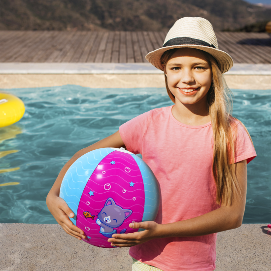 Надувной мяч Котик ПВХ 30x30 см разноцветный