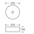 Раковина Corsa Deco WX300 37 см накладная черная (ABWX37B)