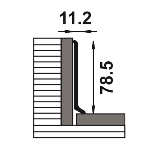 Плинтус алюминиевый напольный черный 80х11,2х2500 мм L-образный