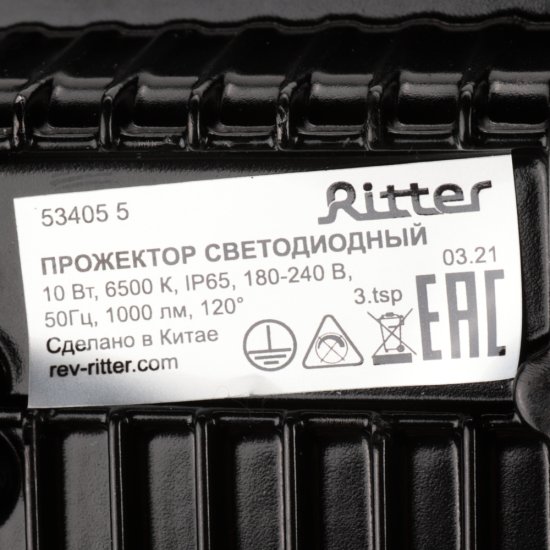 Прожектор светодиодный Ritter Profi 6500K 10 Вт IP65 черный