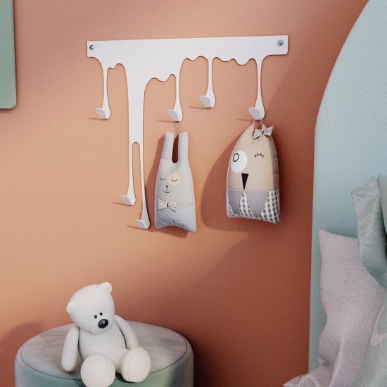 Вешалка настенная металлическая 6 крючков белый муар Sheffilton SHT-WH34-S