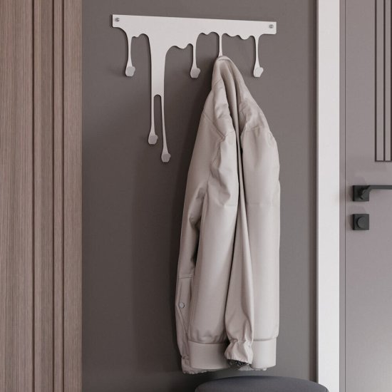 Вешалка настенная металлическая 6 крючков белая Sheffilton SHT-WH34-M