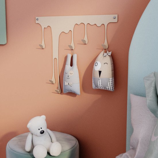 Вешалка настенная металлическая 6 крючков кофейная Sheffilton SHT-WH34-S