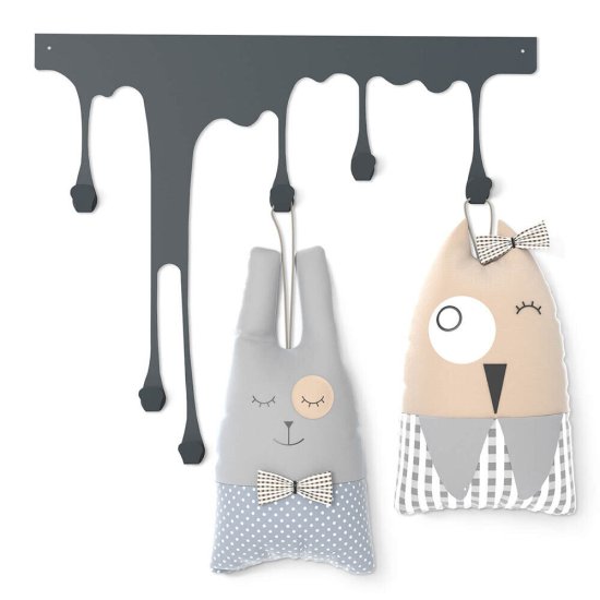 Вешалка настенная металлическая 6 крючков графит муар Sheffilton SHT-WH34-S