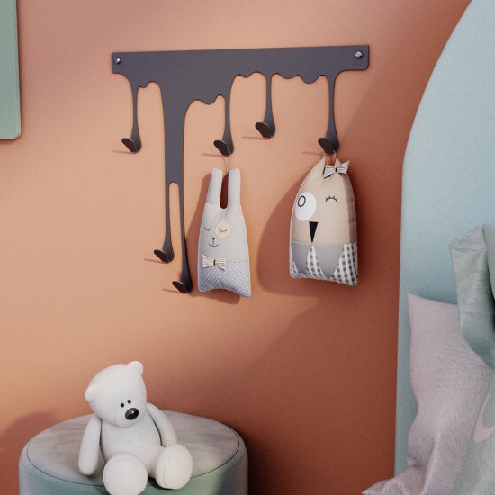 Вешалка настенная металлическая 6 крючков графит муар Sheffilton SHT-WH34-S