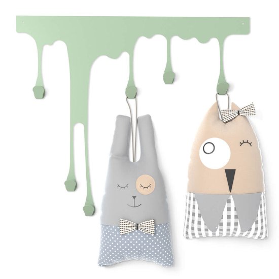 Вешалка настенная металлическая 6 крючков мятная Sheffilton SHT-WH34-S