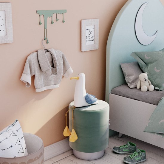 Вешалка настенная металлическая 6 крючков мятная Sheffilton SHT-WH34-S