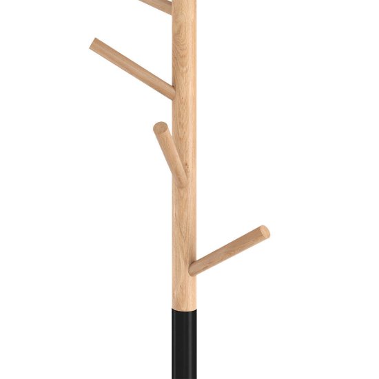 Вешалка напольная деревянная 6 крючков прозрачный лак/черный/мрамор Sheffilton SHT-CR25-1