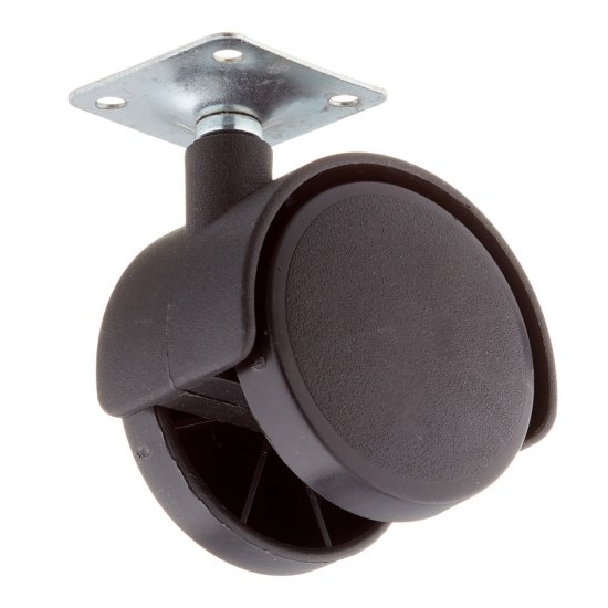 Ролик двойной на площадке d50 мм (черный/черный)