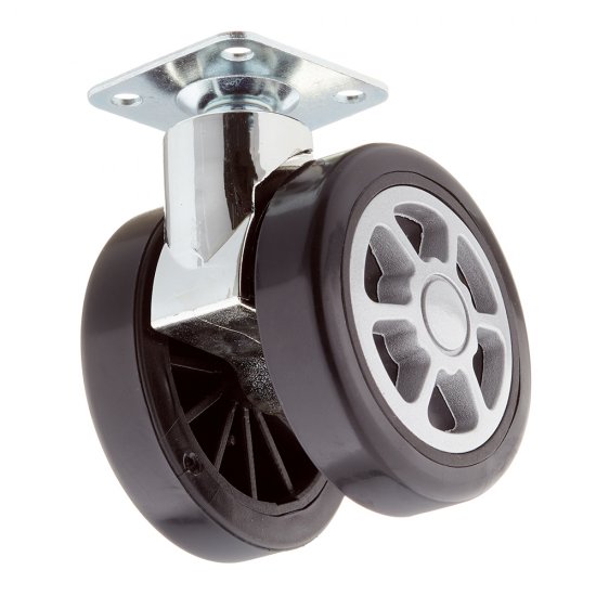 Ролик двойной на площадке d60 мм (черный)