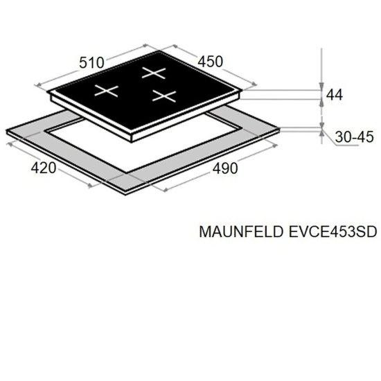 Варочная панель электрическая Maunfeld EVCE453SDPBK 3 конфорки черная