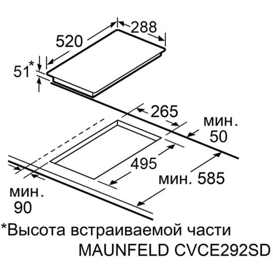 Варочная панель электрическая Maunfeld EVCE292SDPBK 2 конфорки черная