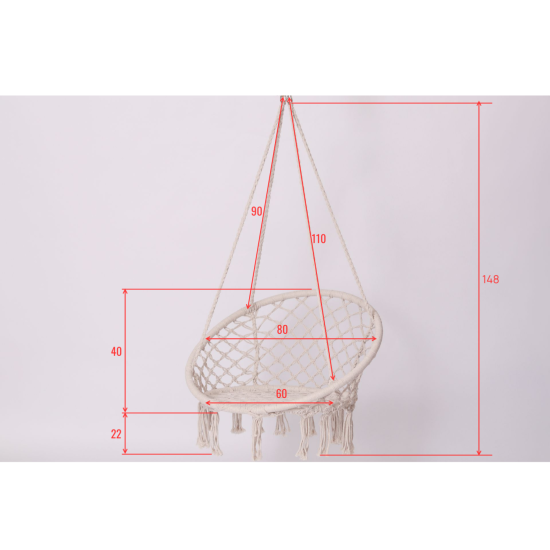 Подвесное кресло-гамак dia80 одноместное белый
