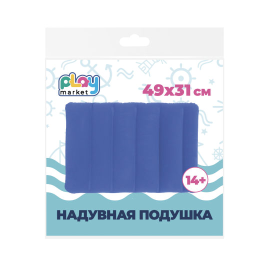 Надувная подушка флокированная ПВХ 10x31 см синяя