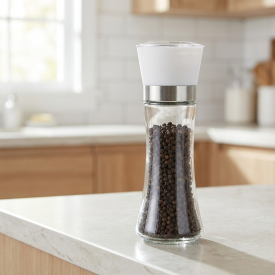 Мельница для специй 0.231 л стекло цвет белый