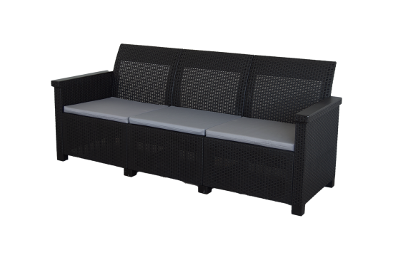 Диван садовый BEGINIA Basegi 189.5x69.5x79 см полипропилен темно-серый