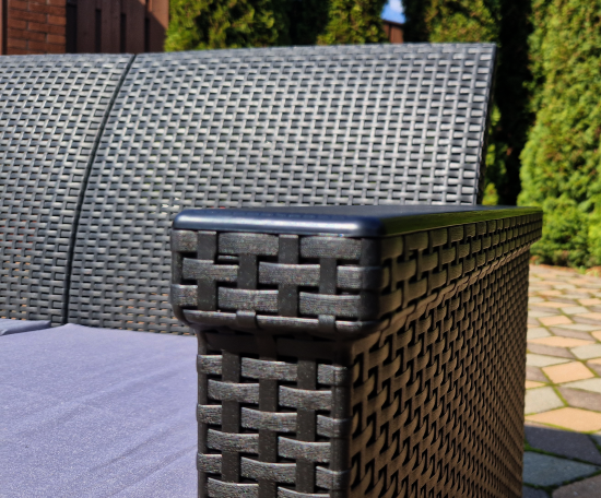 Диван садовый BEGINIA Basegi 189.5x69.5x79 см полипропилен темно-серый