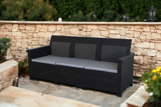 Диван садовый BEGINIA Basegi 189.5x69.5x79 см полипропилен темно-серый