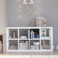 Стеллаж Тамбурат 8 секций KONSENSA 74.8x143.7x31.7 см ЛДСП цвет белый