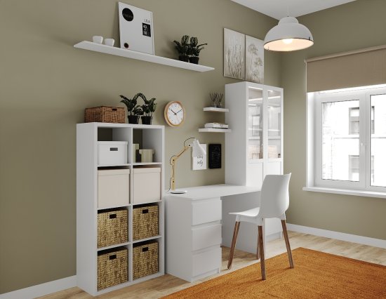 Стеллаж Руан 8 секций KONSENSA 74.8x143.7x31.7 см ЛДСП цвет белый