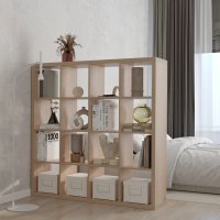 Стеллаж Тамбурат 16 секций KONSENSA 143.7x143.7x31.7 см ЛДСП цвет дуб