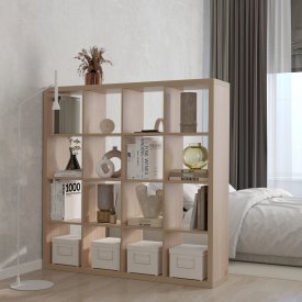 Стеллаж Тамбурат 16 секций KONSENSA 143.7x143.7x31.7 см ЛДСП цвет дуб