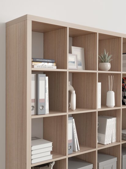 Стеллаж Руан 16 секций KONSENSA 143.7x143.7x31.7 см ЛДСП цвет дуб