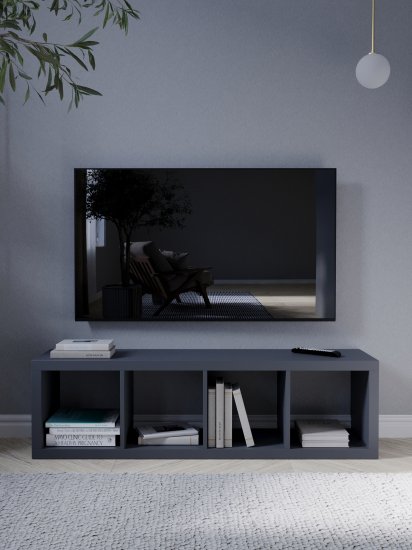 Стеллаж Руан 4 секции KONSENSA 40.4x143.7x31.7 см ЛДСП цвет черный