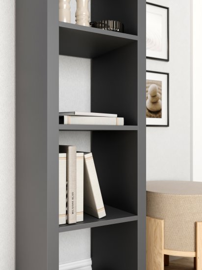 Стеллаж Руан 4 секции KONSENSA 40.4x143.7x31.7 см ЛДСП цвет черный