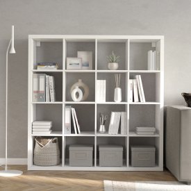 Стеллаж Тамбурат 16 секций KONSENSA 143.7x143.7x31.7 см ЛДСП цвет белый