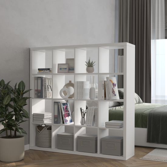 Стеллаж Руан 16 секций KONSENSA 143.7x143.7x31.7 см ЛДСП цвет белый