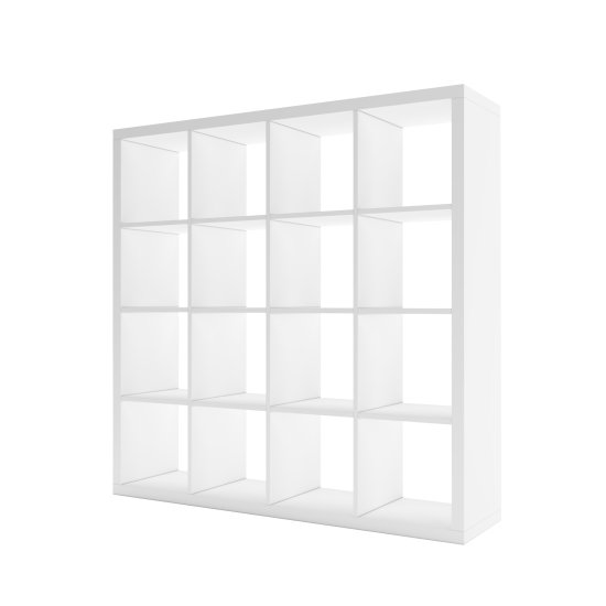 Стеллаж Тамбурат 16 секций KONSENSA 143.7x143.7x31.7 см ЛДСП цвет белый