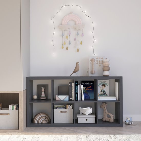 Стеллаж Руан 8 секций KONSENSA 74.8x143.7x31.7 см ЛДСП цвет черный