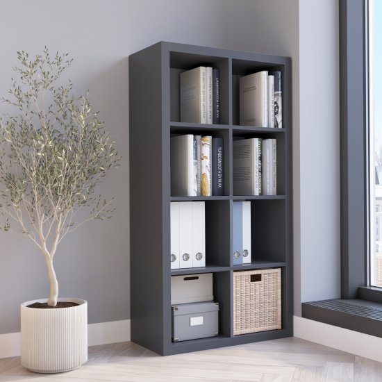 Стеллаж Руан 8 секций KONSENSA 74.8x143.7x31.7 см ЛДСП цвет черный