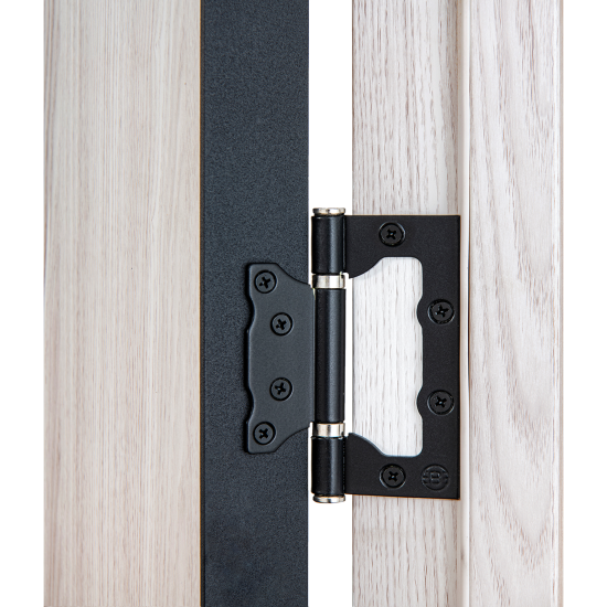 Дверь межкомнатная глухая Борно 50 70x200 см цвет белый дуб с замком и петлями