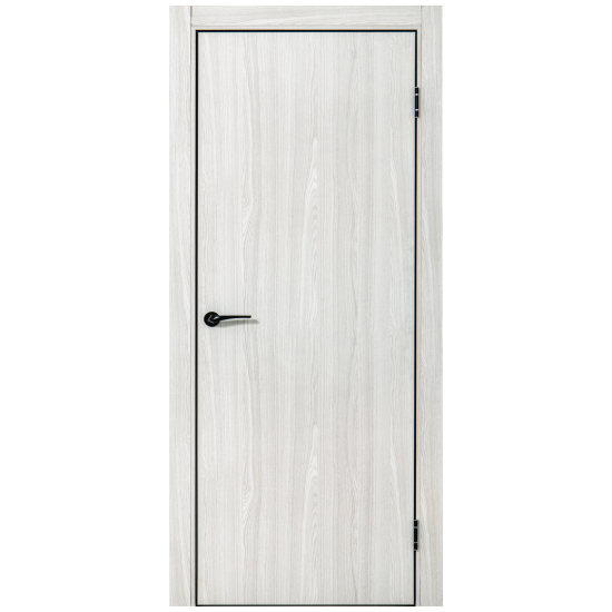 Дверь межкомнатная глухая Борно 50 80x200 см цвет белый дуб с замком и петлями