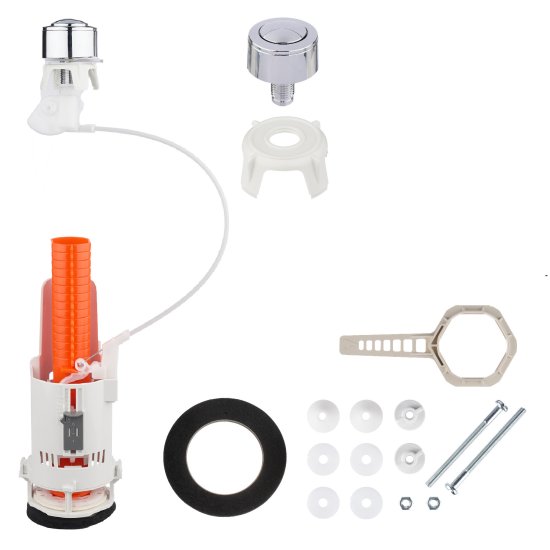 Сливной клапан для бачка MONLID тросовый кнопка 2 режима хром