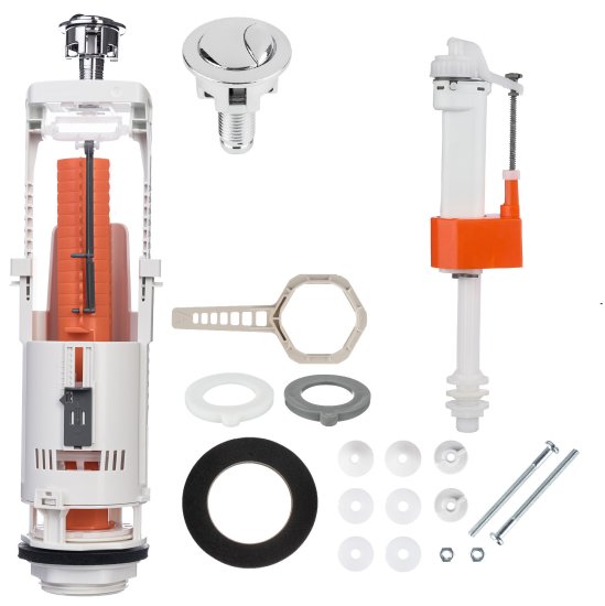 Комплект арматуры для бачка унитаза MONLID нижнее подключение 1/2