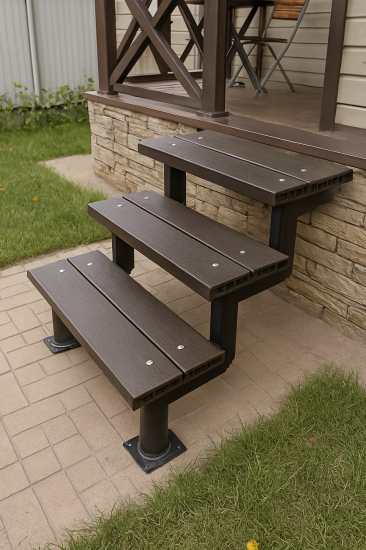 Каркас для крыльца 2 ступени черный