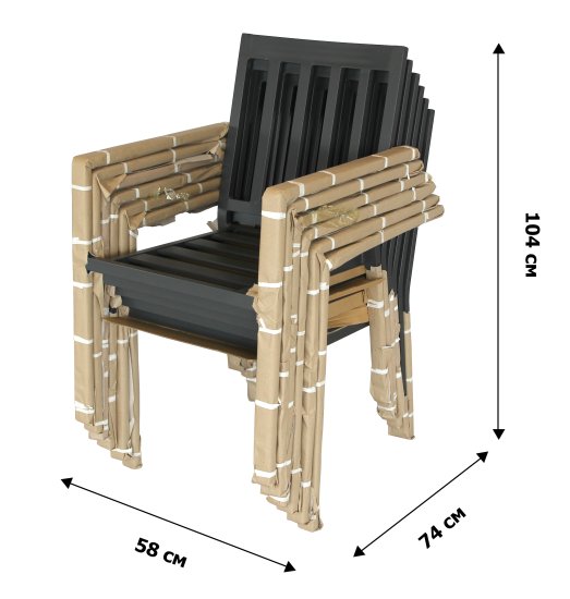 Набор обеденной мебели для сада Garden Story Edmonds GS065 алюминий серый стол обеденный 1 шт., стулья 6 шт.