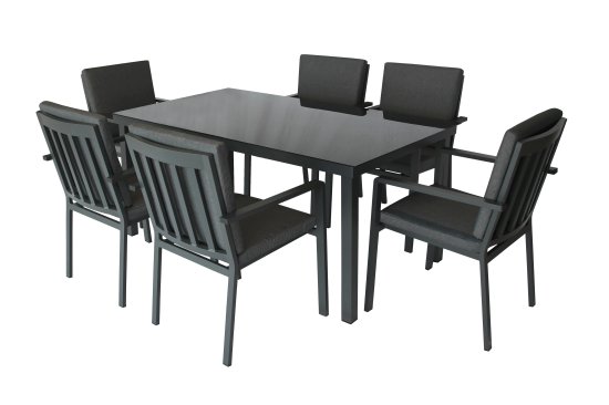 Набор обеденной мебели для сада Garden Story Edmonds GS065 алюминий серый стол обеденный 1 шт., стулья 6 шт.