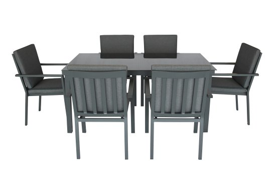 Набор обеденной мебели для сада Garden Story Edmonds GS065 алюминий серый стол обеденный 1 шт., стулья 6 шт.