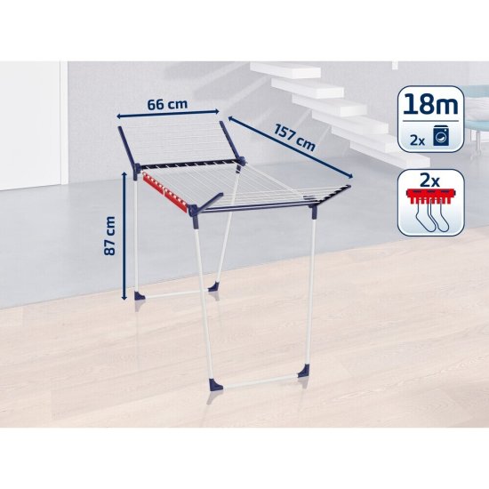 Сушилка для белья напольная Leifheit Pegasus 180 Solid 18 м 660х1570х870 мм белая