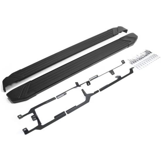 Алюминиевые пороги для Volkswagen Touareg II 2010-2018 Rival Black