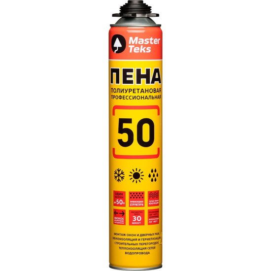 Всесезонная монтажная пена MASTERTEKS 50 Pro Профи